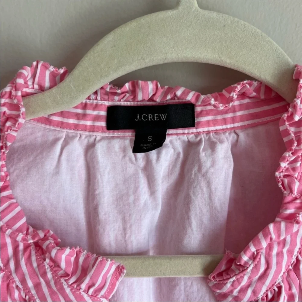 J. Crew Women's Sleeveless Tiered Popover Dress Mixed Stripe Pink Small Preppy